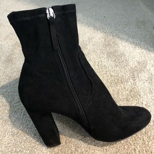 STEVE MADDEN EDIT BLACK SUEDE HIGH HEEL BOOTS